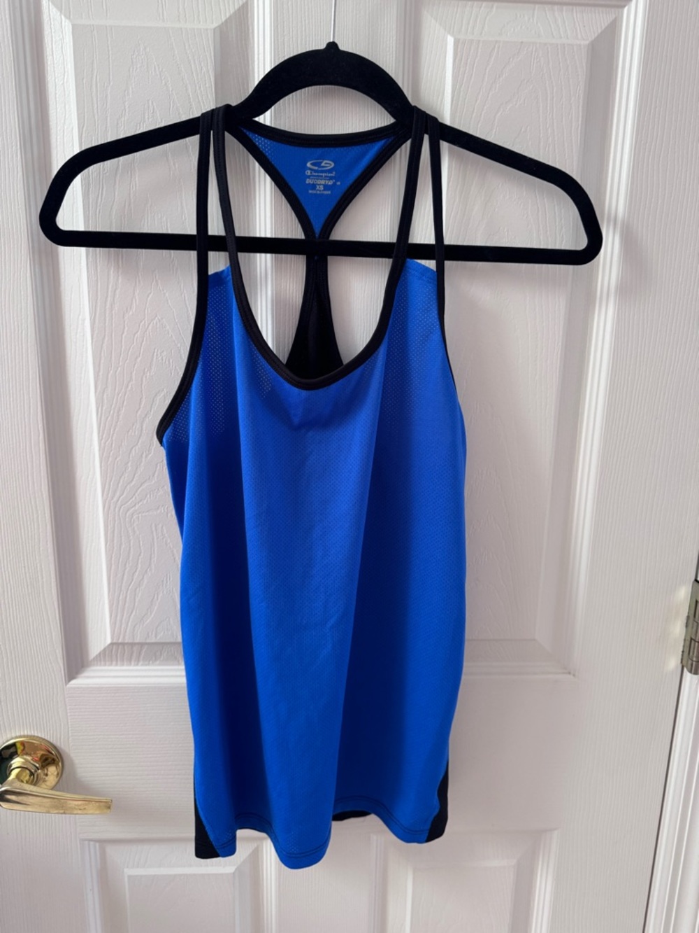Champion Royal Blue Racerback Performance Tank with Black Trim